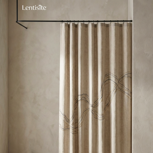 TerraFlow Linen Shower Curtain